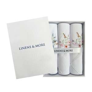 Fathers Day: Handkerchief - Gift Box Set 3 - Pastel Sprigs