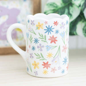 Gifts Gifts 50 And Under: Mug - Spring Floral Print with Scalloped Edge