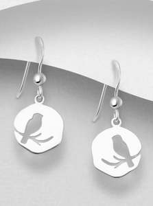 Accessories: Earrings - Sterling Silver Bell Bird