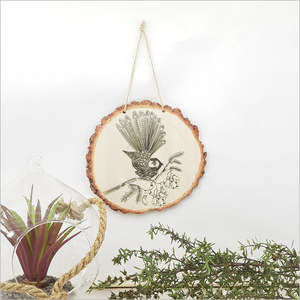 Gifts Under 20: Wood Slice Ornament - Fantail