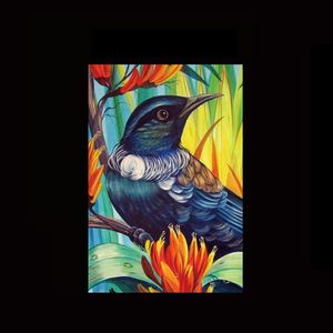 Gift: Tea Towel - Tui Bird on Flax