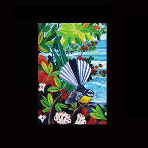 Tea Towel - Fantail Bird on Coast