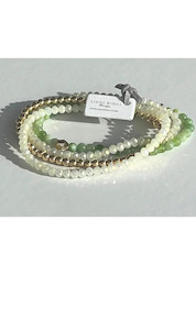Jewellery: Beaded Bracelet Set | Peridot, Opal and Gold
