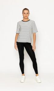 Blacklist: Arrow Tee | Black / White Stripe