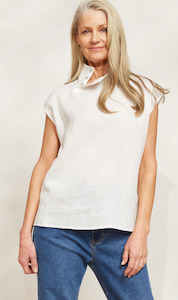 Eb Ive: Halcyon Button Top | Opal