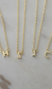 Little Letter Necklace Gold