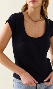 Knitwear: Adele Knit T-shirt | Navy