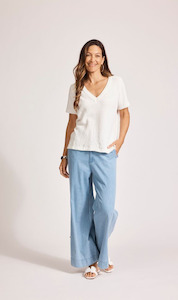 Artemis V Knit Top | White