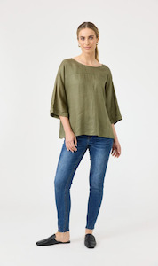 Tops: Studio Relaxed Top | Khaki