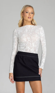 Blak: Gigi Top | White Lace with Silver Diamantes