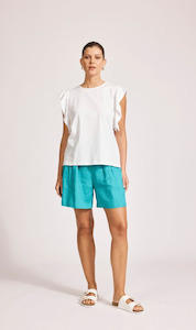 Eb Ive: Francia Frill Tank | White