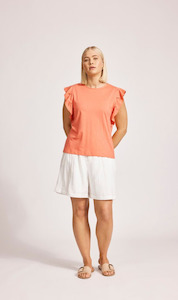 Eb Ive: Francia Frill Tank | Coral