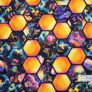 Craft Cotton Fabric: Night Garden - Bees