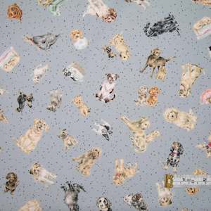 Whiskers & Paws - Tossed Dogs - Dark Grey