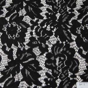 Polyester: Stretch Lace - Black