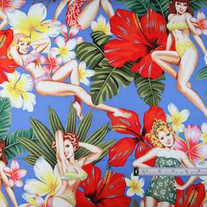 Alexander Henry: Pin Up Girls - Island Girls Blue