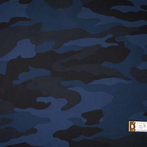 Cotton: Meisai Cotton Camo - Blue