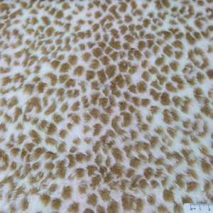 Faux Fur Strips - Cream/Gold Leopard