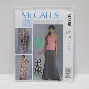 M7386 Misses Top, Dresses and Skirts