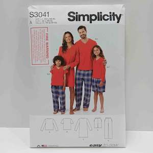 Simplicity Patterns Children: S3041 Children and Adult Knit Sleepwear