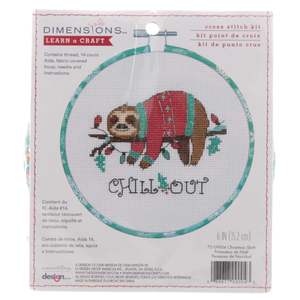Christmas Sloth Cross Stitch Kit