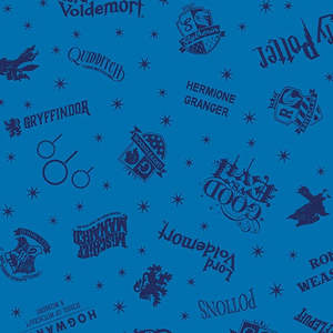 Craft Cotton Fabrics: Harry Potter - Shadow Words - Blue