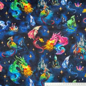 Craft Cotton Fabrics: Dragon Kingdom - Midnight