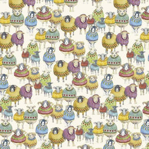 Craft Cotton Fabrics: Woolly Friends - Sheep in Sweaters