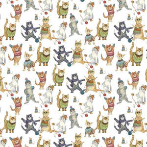 Craft Cotton Fabrics: Woolly Friends - Kittens in Mittens