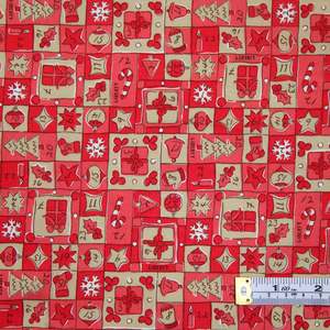 Craft Cotton Fabrics: Festive Magic - Jolly Countdown Red