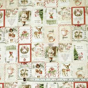 Craft Cotton Fabrics: Christmas Magic - Christmas Labels - Ivory