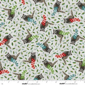 Craft Cotton Fabrics New Arrivals: Holly Woods - Knitting Raccoon