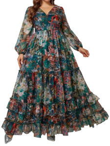 Womens Plus Size Clothing: Plus Size Dress Belle - Long Ball Dress