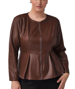 Outerwear 1: Plus Size Outerwear Assunta - PU Leather Jacket
