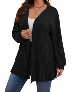 Plus Size Outerwear Rebecca - Open Front Cardigan