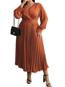 Plus Size Dress Tamara - Long Pleated Dress
