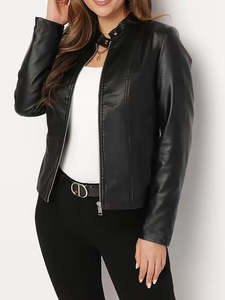 Womens Plus Size Clothing: Plus Size Outerwear Ines - PU Leather Jacket