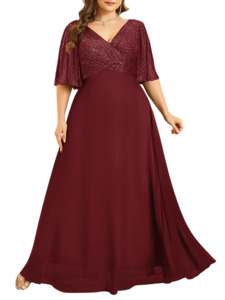 Womens Plus Size Clothing: Plus Size Dress Ludovica - Sequin Ball Dress