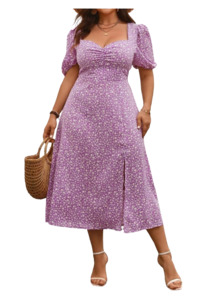 Plus Size Dresses: Plus Size Dress Zeny - Midi Dress