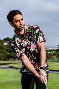 Frontpage: CA Funky Golf Polo | Black Floral