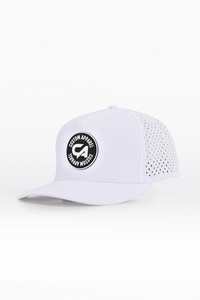 Caps: Custom Performance Peak Cap - CA Round Badge White