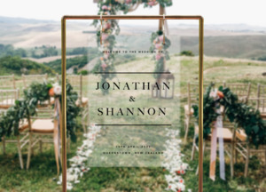 Products: CLASSIC TRANSPARENT WEDDING SIGN Custom Cake Toppers