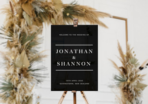 Products: CLASSIC ONYX WEDDING SIGN Custom Cake Toppers