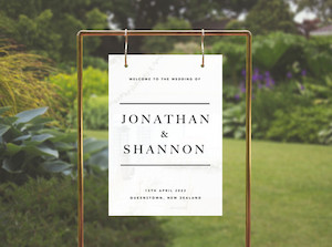 Products: CLASSIC IVORY WEDDING SIGN Custom Cake Toppers