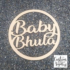 Products: WOODEN RING / HOOP - Baby NAME - Custom Event Signs
