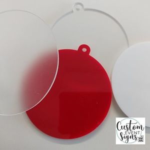Products: Bauble Blank Flat Acrylic various colors / Set of 5 - Custom Event Signs