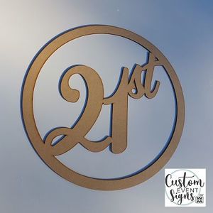 21st Anniversary Round Sign - Custom Event Signs