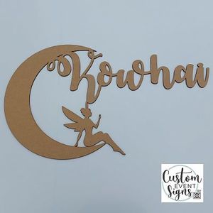 Products: Wooden Name Half Moon and Fairy - Custom Event Signs