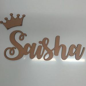 Products: NAME and CROWN Wooden Sign - Custom Event Signs