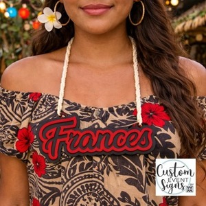 Custom Acrylic Nameplate Necklace – 30cm - Custom Event Signs